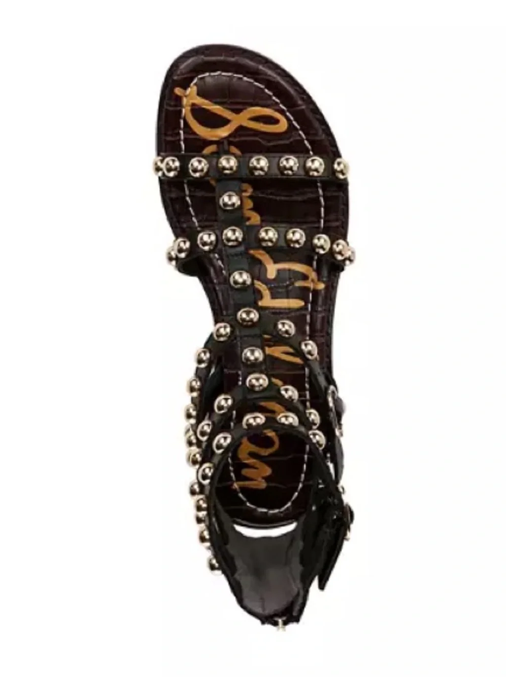 Sam Edelman Black Estella Gladiator Studded Strappy Flat Sandals